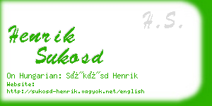 henrik sukosd business card